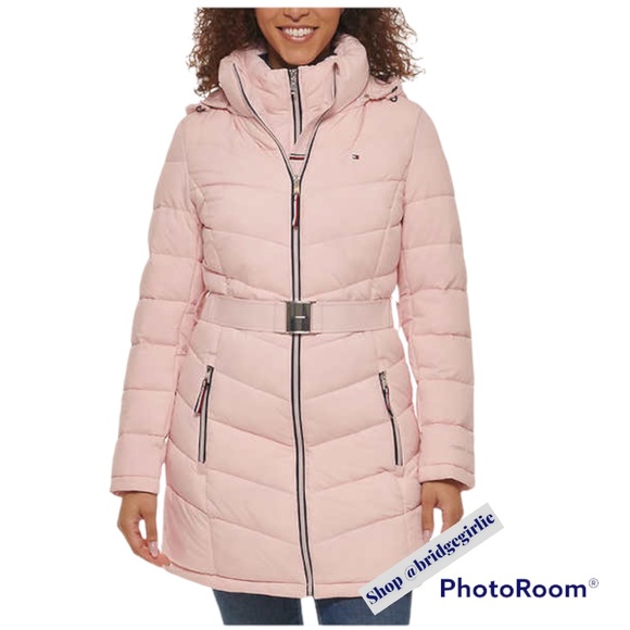 Tommy Hilfiger Womens’ Belted Puffer Winter Coat - Picture 1 of 8